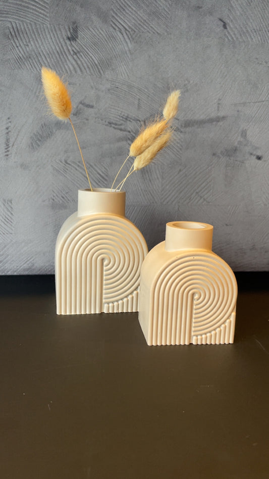 Vase, Spinn, beige, 11cm