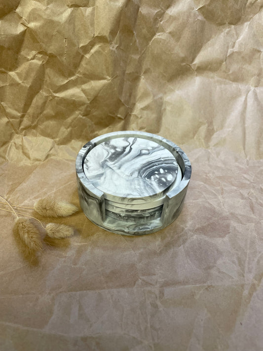 Glassunderlag med beholder