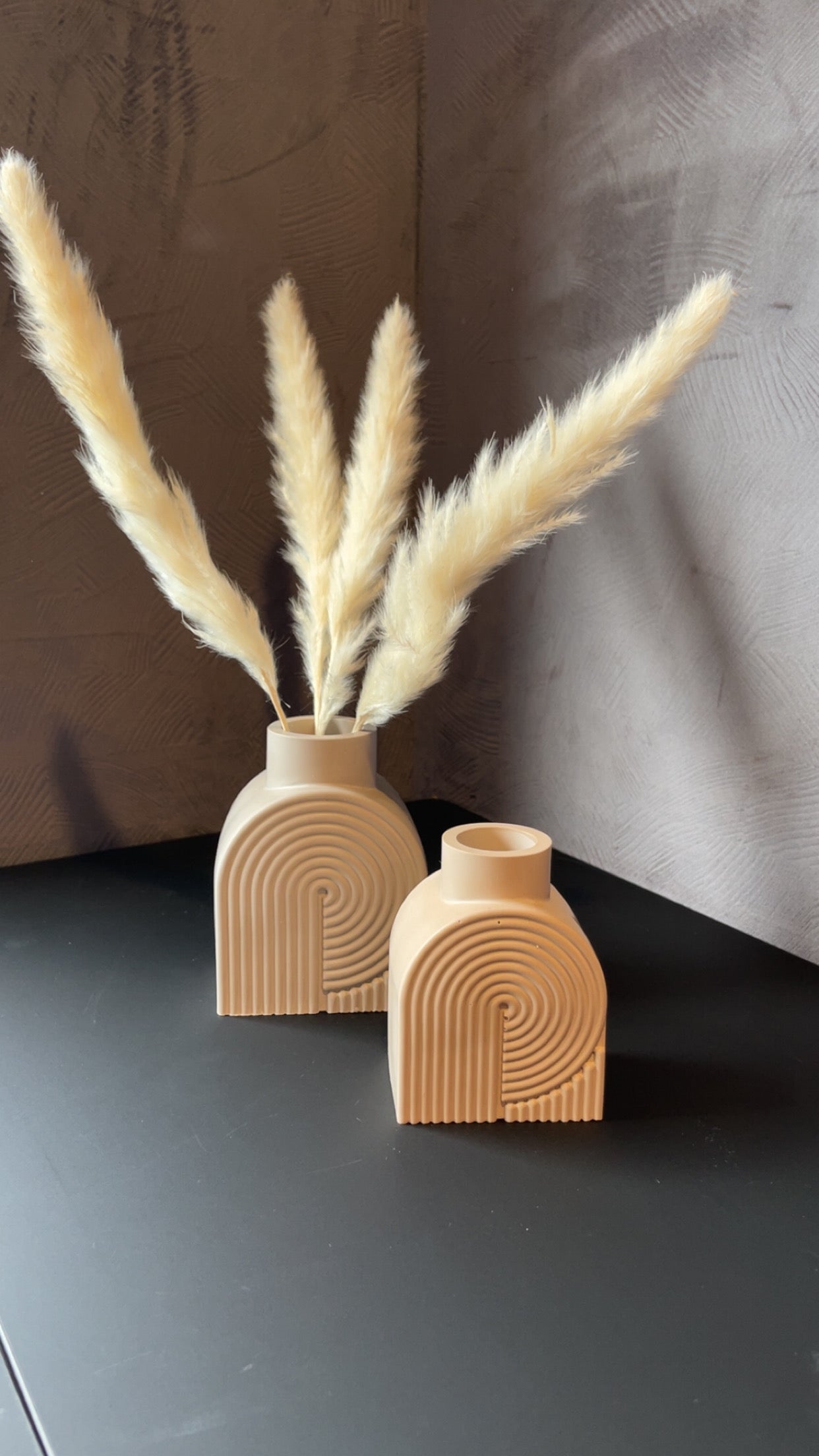Vase, Spinn, beige, 9cm