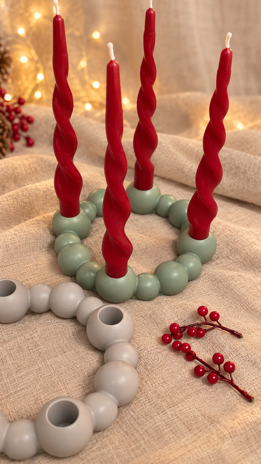 Adventsstake, kuler - to farger