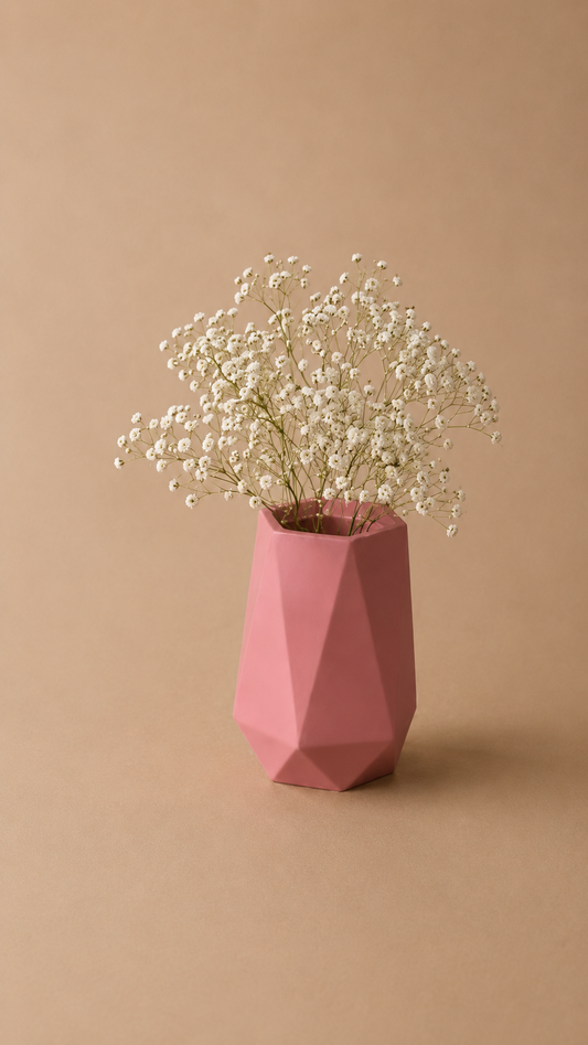 Vase, kantet, 10cm