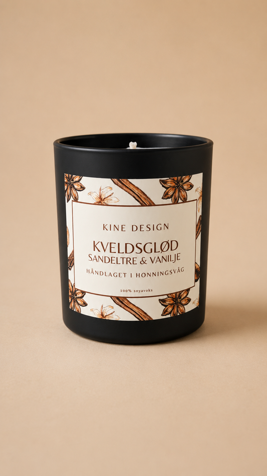 Duftlys - Kveldsglød, med sandeltre og vanilje